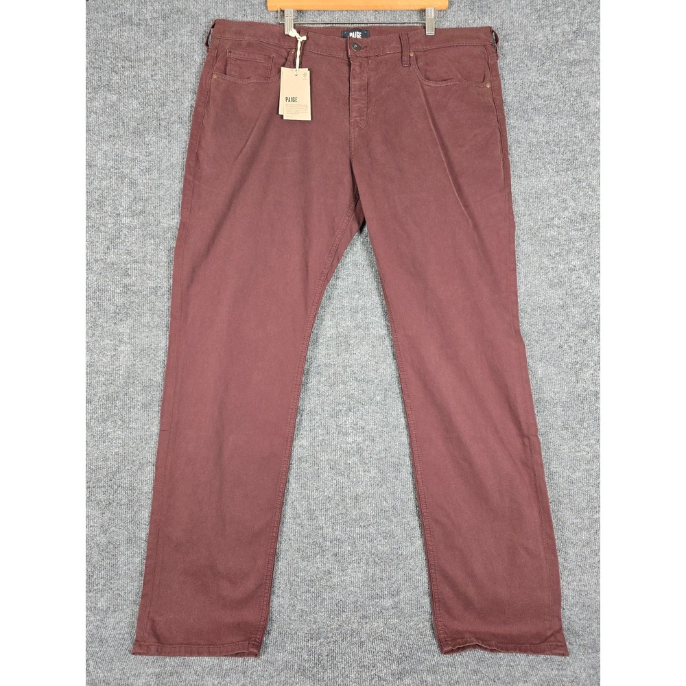 PAIGE Federal Deep Aubergine Slim Fit Chinos Pants Mens Size 40‎